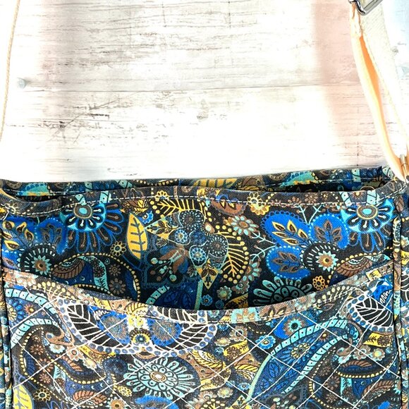 Malirona Canvas Floral Handbag Multi Pockets Women's High Quality Tote Blue - Picture 9 of 16